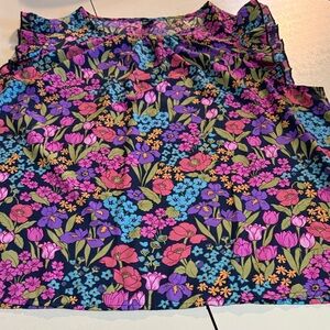 Emery Rose 2X Floral Print Sleeveless Women's Blouse